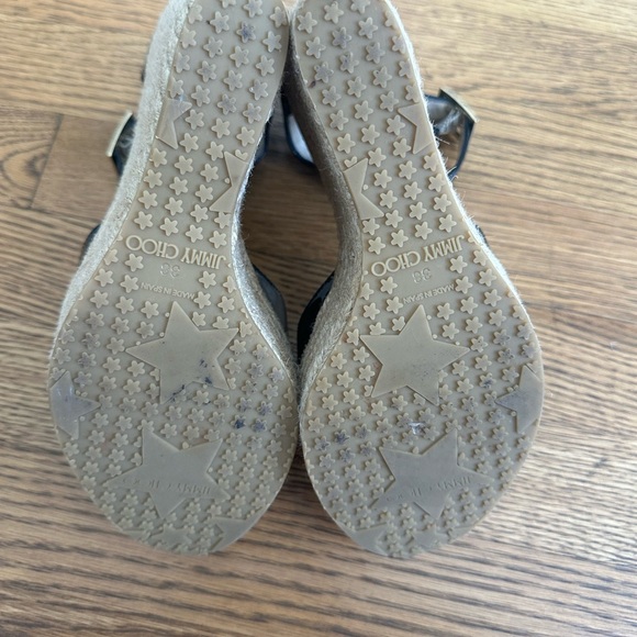 Jimmy Choo black patent leather platforms with tweed detailing - Picture 2 of 3